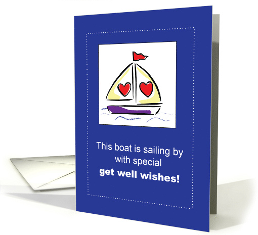 Appendix Surgery Get Well with Sailboat on Blue card (418246)