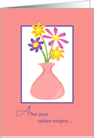 Flowers After Spleen Surgery Get Well for Woman Pink card
