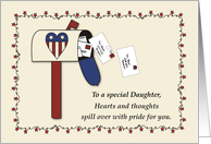 Daughter Military Miss You Patriotic Mailbox with American Flag card