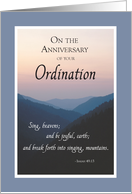 Anniversary of Ordination Congratulations with Mountains and Sunrise card
