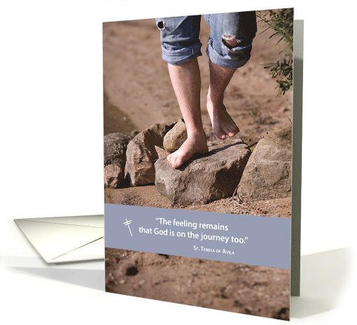 Recovery Birthday 12 Step Addiction Journey Feet on Stones card