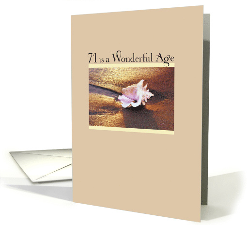 Pink Seashell 71st Birthday card (457887)