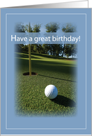 Golf Birthday with Field and Ball Sport card