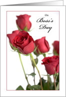 Red Roses Boss Day Holiday card