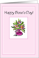 Boss’s Day with Pink Bouquet for Woman card