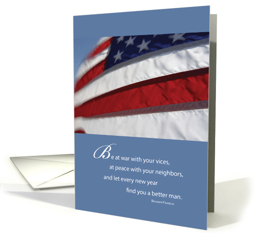 Patriotic New Year with American Flag card (522011)