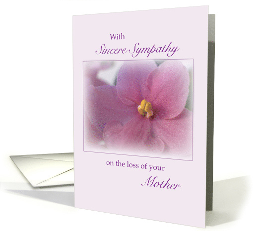 Loss of Mother Flower Sympathy Soft Pink Violet card (527721)