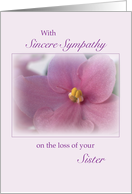 Loss of Sister Flower Sympathy Soft Violet card