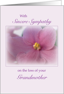 Loss of Grandmother Flower Sympathy Soft Violet- card