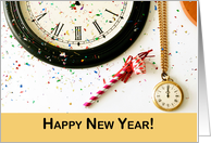 Happy New Year Clocks card