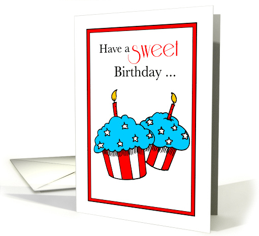Patriotic Birthday with Cupcakes and Candles card (539011)