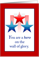 Thank You for Military Service Patriotic Wall of Glory With Stars card