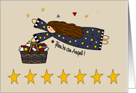 Thank You Country Prim Angel with Stars card