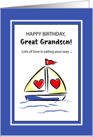 Boat Great Grandson Birthday card