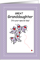 Butterflies Great Granddaughter Birthday card