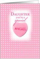 Pink Heart Daughter Valentines Day Angel card
