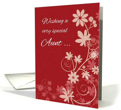 Flowers and Leaves Aunt Valentines Day card (544272)