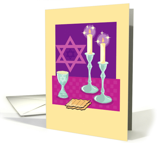 Passover Meal with Jewish Star of David card (544845)