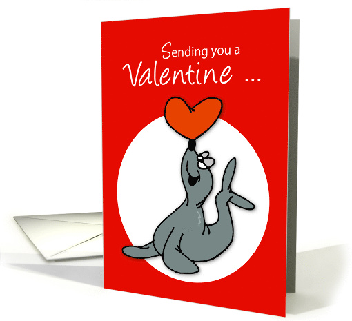 Kid Valentine Seal with Red Heart card (547026)