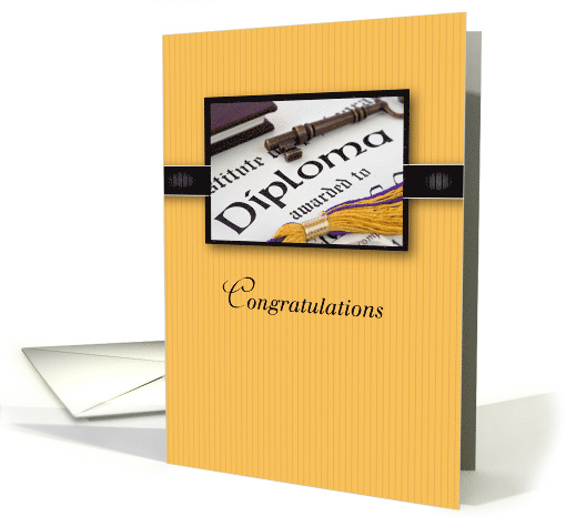 Graduation Congratulations with Diploma Key and Tassel card (559199)