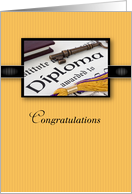 Graduation Congratulations with Diploma Key and Tassel card