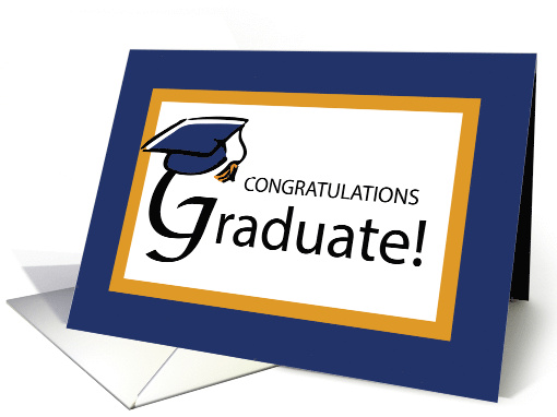 Graduation Cap Congratulations with Tassel Blue and Gold card (559211)