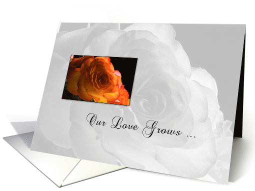 Anniversary to Spouse Love Grows with Orange Rose card (560404)