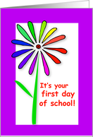 First Day of School with Colorful Flower card
