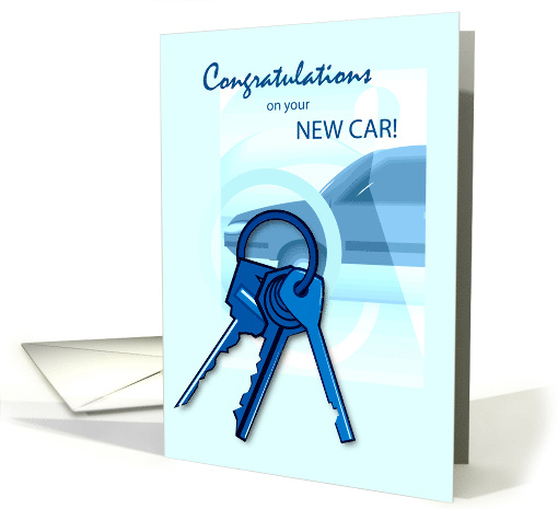 New Car Congratulations with Keys and Car card (561004)