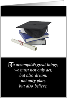 Graduation Accomplishment with Cap Books and Diploma card