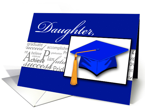 Daughter Graduation with Blue Cap and Tassel card (563014)