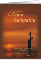 Religious Sympathy with Crucifix Sunset Religious card