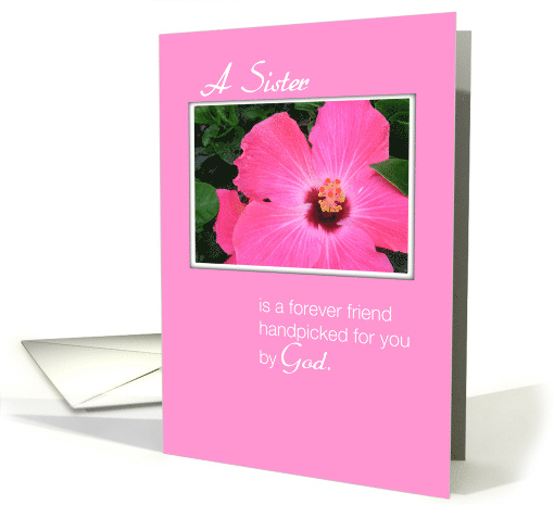 Sister Religious Birthday Picked by God Pink Flower card (591949)
