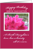 Birth Daughter Birthday Flower Pink card