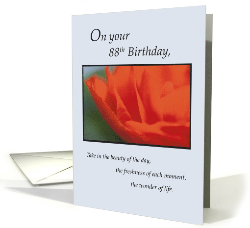 88th Inspirational Birthday with Red Flower card (592868)
