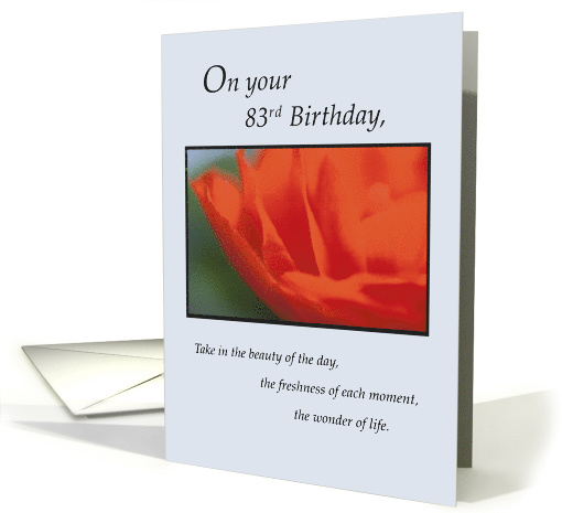 83rd Inspirational Birthday with Red Flower card (592881)