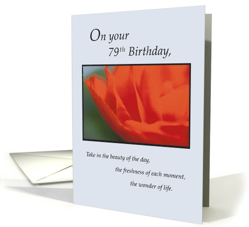 79th Inspirational Birthday with Red Flower card (592895)