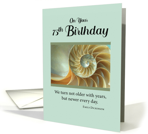 75th Birthday Green Spiral Seashell card (596817)