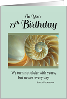 75th Birthday Green Spiral Seashell card