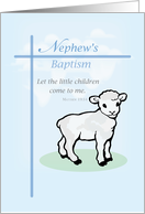 Nephew Baptism Blue Lamb card