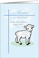 Brother Baptism Blue Lamb card