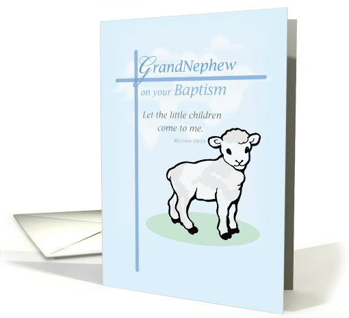 Grandnephew Baptism Blue Lamb card (596860)