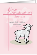 Great Granddaughter Baptism Pink Sheep card