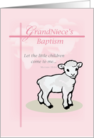 Grand Niece Baptism Pink Lamb card