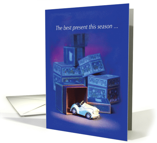 Thank You for Automotive Business Car in Stack of Holiday Gifts card