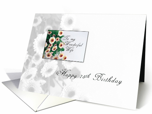 To Wonderful Wife on 75th Birthday Flowers card (611750)