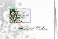To Wonderful Wife on 75th Birthday Flowers card