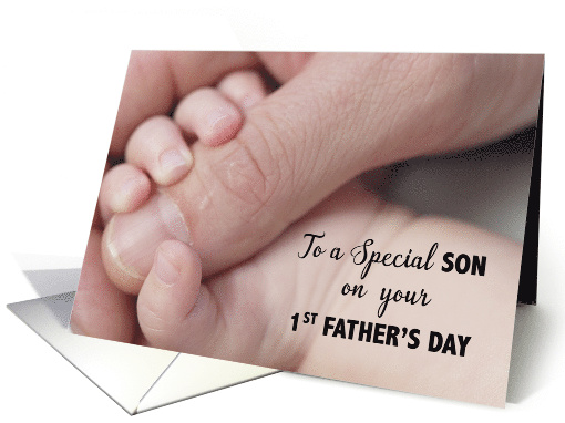 To Son First Fathers Day Baby Hand card (618307)