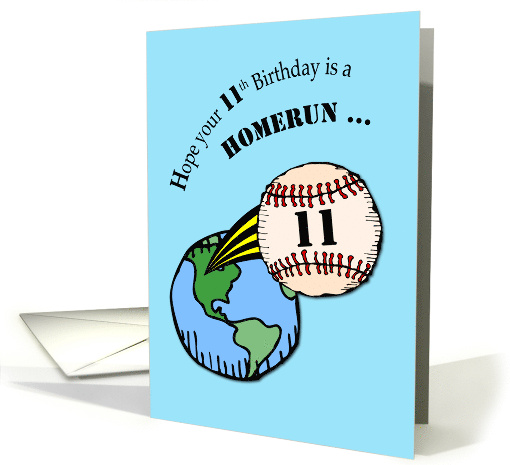 11th Birthday Baseball Home Run Out of World card (625354)