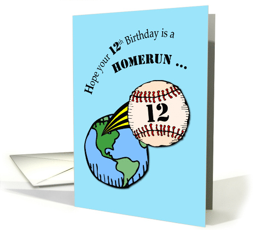 12th Birthday Baseball Home Run Out of World card (625356)